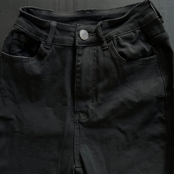 SHEIN Black High Waist Cropped Skinny Jeans/Jeggings - Picture 3 of 10